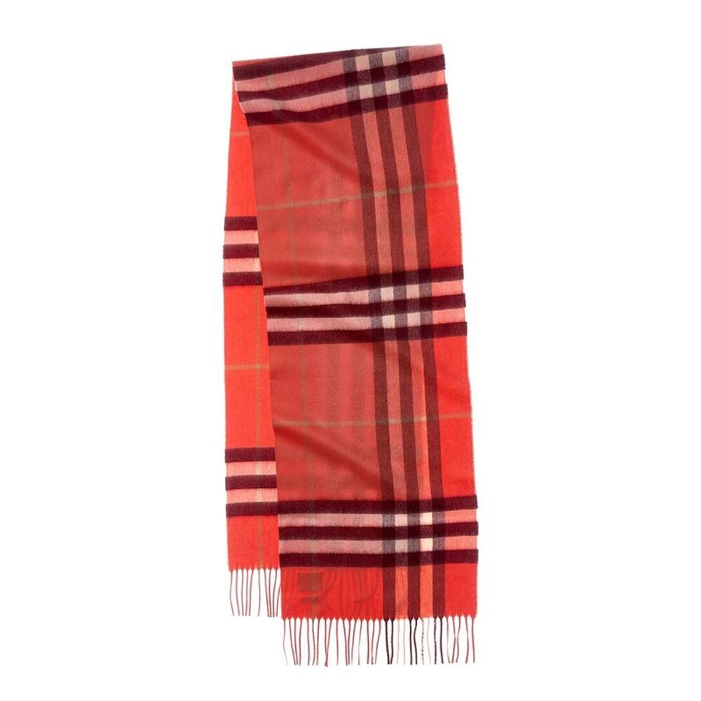 Burberry Classic Check Cashmere Scarf, Red